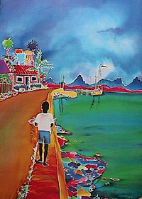 Little Boy with Neon Fish